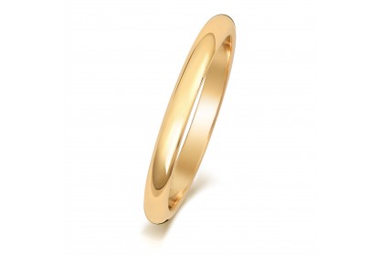 9ct Yellow Gold D Shape 2mm Medium Weight Band